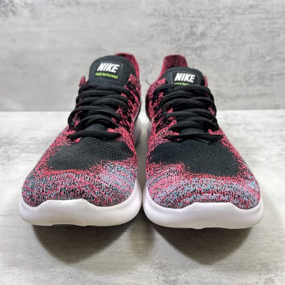 Nike Free RN Flyknit Running Shoes - Women's Size 7.5 - Red Black - Picture 3 of 10